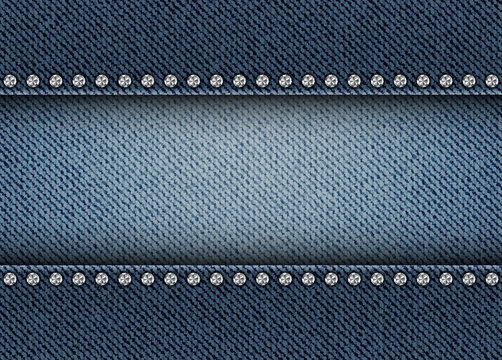 Jeans stripe with spangles