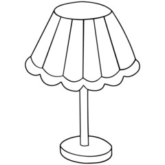 Lamp cartoon illustration isolated on white background for children color book
