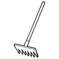 Rake cartoon illustration isolated on white background for children color book