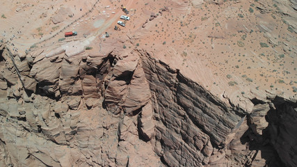 Panoramic sunset aerial view of Horseshoe Bend in Page, Arizona, USA