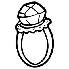 Ring cartoon illustration isolated on white background for children color book