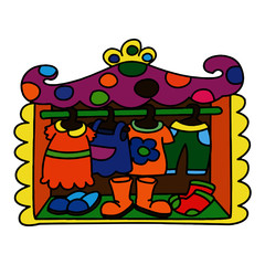 Closet cartoon illustration isolated on white background for children color book
