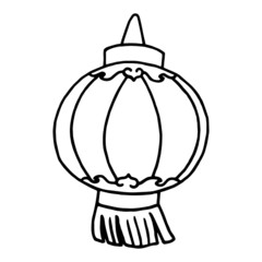 Lantern cartoon illustration isolated on white background for children color book