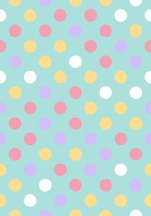 Seamless polka dot pattern with light background. Vector repeating texture.