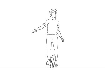 Continuous single drawn one art line electric  unicycles