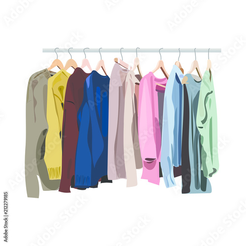 "clothes rail. vector shop display element. " Stockfotos und