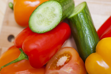 Healthy and Organic Food Concepts. Plenty of Fresh, Healthy and Appetizing Vegetables Placed Bulk Together.