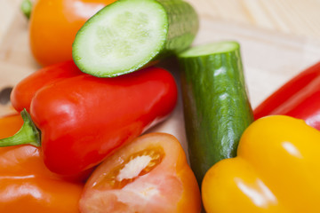 Healthy and Organic Food Concepts. Plenty of Fresh, Healthy and Appetizing Vegetables Placed Bulk Together.