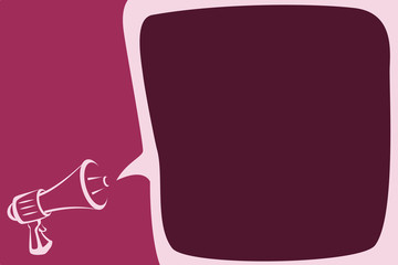 Flat design business illustration concept Digital marketing business megaphone for website and promotion banners. Cartoon human hand holding empty social media copy space text.