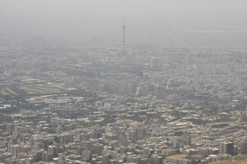 View of Tehran covered in a layer of smog
