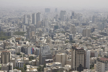 Fototapeta na wymiar View of the residential area in Nothern part of Tehran, Iranian capital city