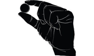 hand holding gold coins vector