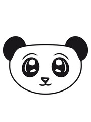 kopf gesicht panda süß niedlich bär china asien schwarz weiß comic cartoon