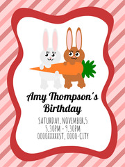 Cute card template of a birthday invitation