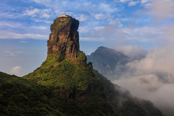 Fototapeta na wymiar Fanjingshan, Mount Fanjing Nature Reserve - Sacred Mountain of Chinese Buddhism in Guizhou Province, China. UNESCO World Heritage List - China National Parks, Famous Mountain/National Attractions.