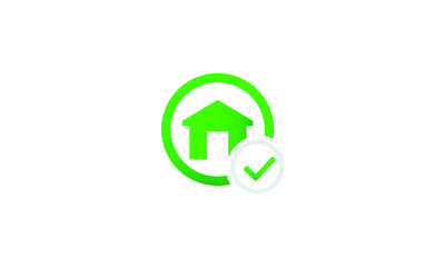 home and correct checkmark vector icon