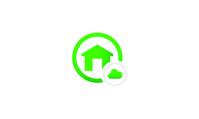 home and cloud vector icon