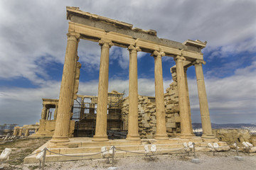 Fototapeta premium The famous Caryatids inside the Erecteion, Acropolis, Greece