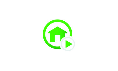 home and play button vector icon