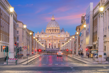 St. Peter's Basilica, Vatican City in Rome Italy - obrazy, fototapety, plakaty