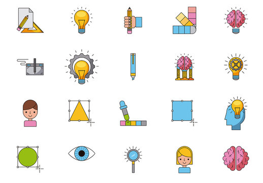 35 Colorful Creative Process Icons
