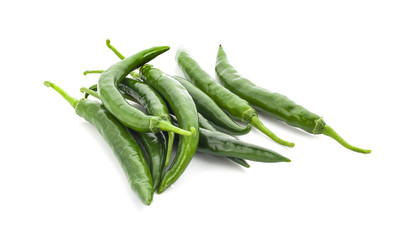 fresh chili on white background