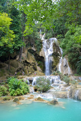 Fototapeta na wymiar Kuang Si Waterfalls, Luang Phrabang, Laos.