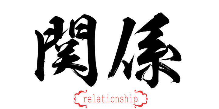 Calligraphy word of relationship in white background