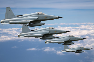 F-5A airplane flying in the sky