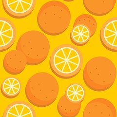 Orange Tropical Fruit seamless pattern