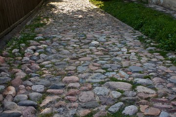 old cobblestone pavement