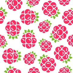 raspberries seamless pattern for wallpaper or wrapping paper