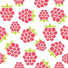 Raspberry seamless pattern for wallpaper or wrapping paper