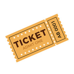 Ticket illustration in the flat style. Ticket stub isolated on a background. Retro cinema or movie tickets. - obrazy, fototapety, plakaty