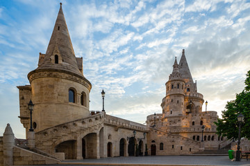 Fisherman's Bastion on the Buda bank of the Danube in Budapest city, Hungary