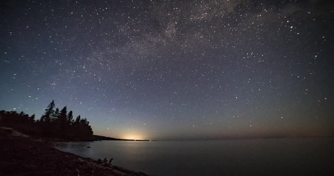 Milky Way Timelapse - Lake Superior, North Shore - Minnesota