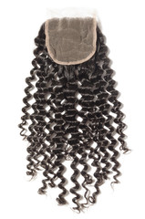 kinky curly black human hair weaves extensions lace closure