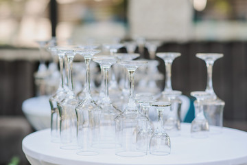 Glasses prepared for the event