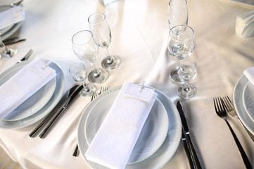Cutlery arranged on a table