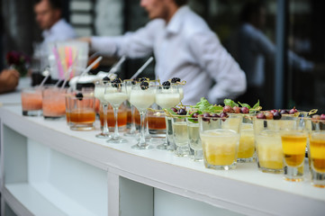 Glasses with cocktails