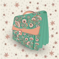 vintage suitcase with patterns