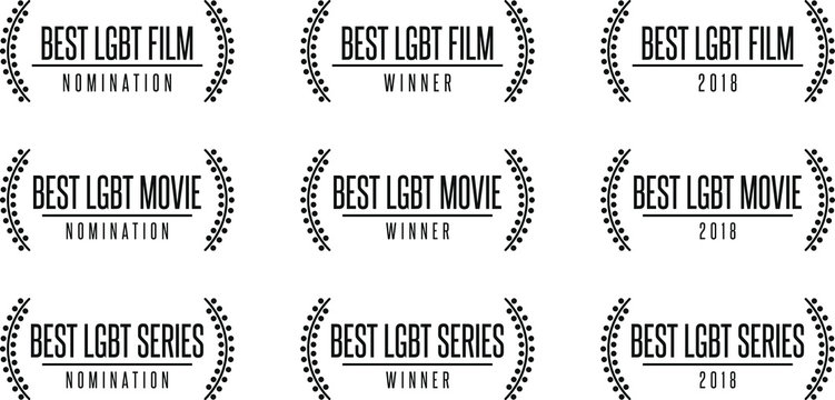 Best Lgbt Movie Film Series Nomiation Award. Laurel Vector Logo Icon Set