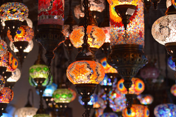 Colorful Turkish mosaic lanterns - 212296777