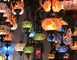 Colorful Turkish mosaic lanterns - 212296940