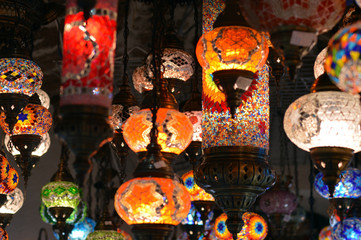Colorful Turkish mosaic lanterns - 212297157