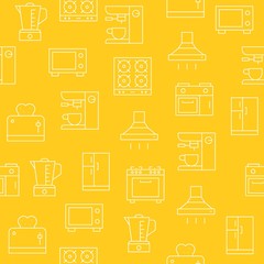 Kitchen appliances seamless pattern for wallpaper or wrapping paper