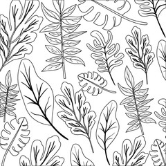 Fototapeta premium leafs plant ecology pattern vector illustration design