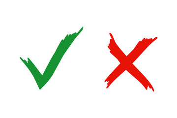 red X and green tick check marks, approval signs design