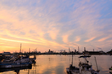 北九州工業地帯の夕暮