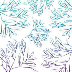 branch with leafs ecology pattern vector illustration design